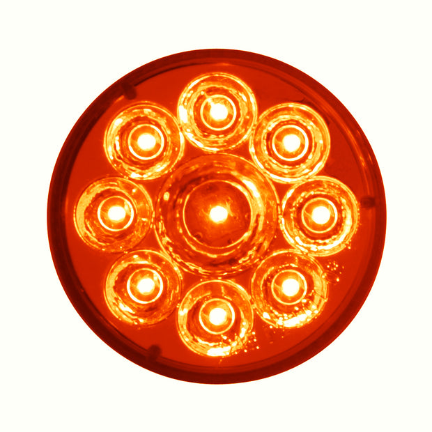 9 LED 2-1/2" Round Pure Reflector Light (Clearance/Marker) - Red LED/Red Lens