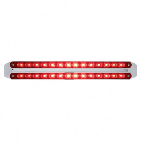 Dual 14 LED 12" Light Bars (Stop, Turn & Tail) - Red LED/Red Lens