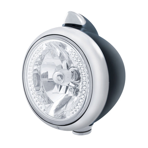 Black Guide 682-C Headlight H4 With White LED & Original Style LED Signal - Clear Lens