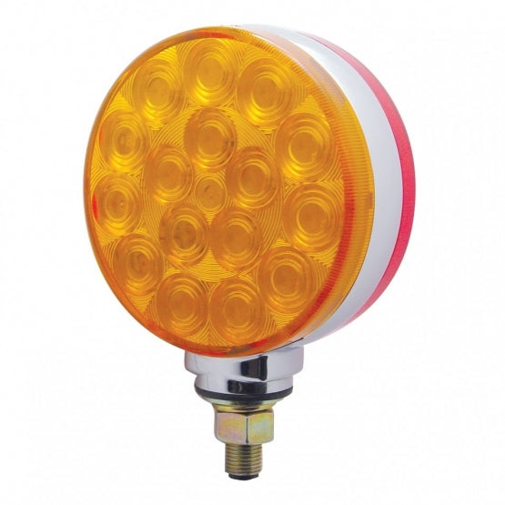 34 LED Single Stud Reflector Double Face Turn Signal Light - Amber &amp; Red LED/Amber &amp; Red Lens