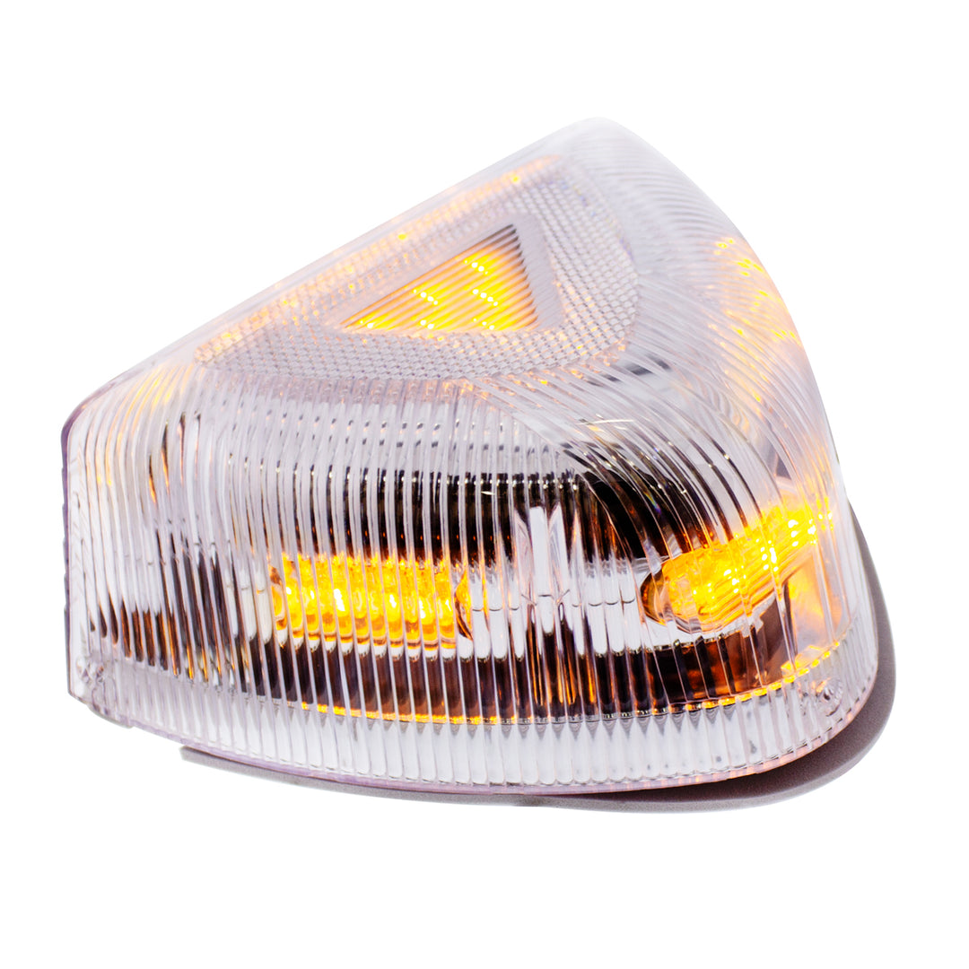 37 LED Turn Signal Light With Chrome Base For 1987-2007 Peterbilt 379/378/357- Amber LED/Clear Lens