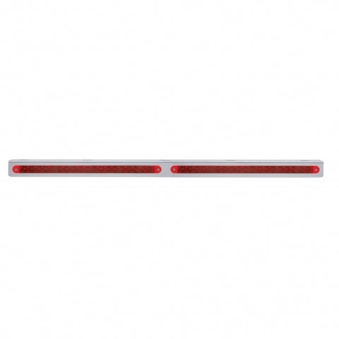 25-5/16" Stainless Light Bracket With 2X 19 LED 12" Light Bars - Red LED/Red Lens