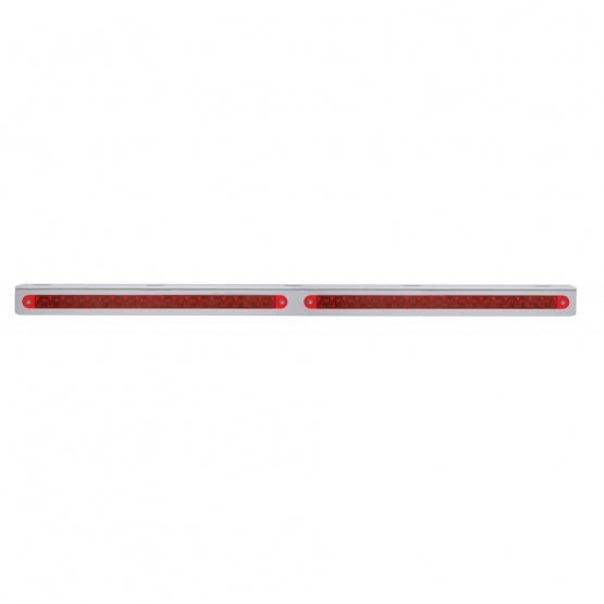 25-5/16" Stainless Light Bracket With 2X 19 LED 12" Light Bars - Red LED/Red Lens