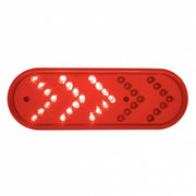 35 LED 6" Oval Sequential Turn Signal Light - Red LED/Red Lens