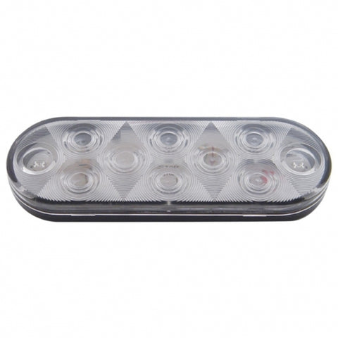 10 LED 6" Oval Auxiliary/Utility Light - White LED/Clear Lens
