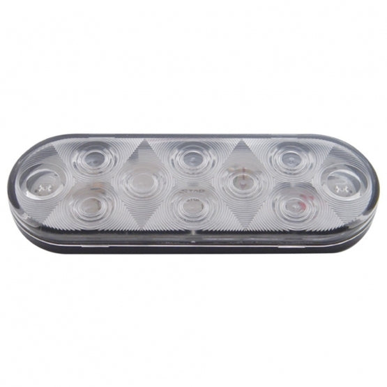 10 LED 6" Oval Auxiliary/Utility Light - White LED/Clear Lens