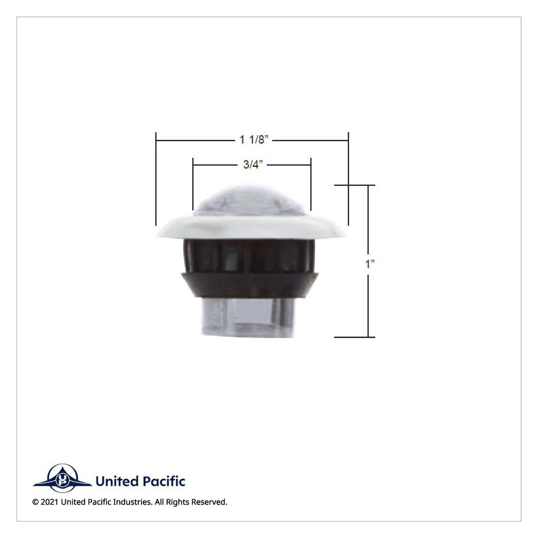 3 LED Dual Function 3/4" Mini Light With Bezel (Clearance/Marker) - Red LED/Clear Lens