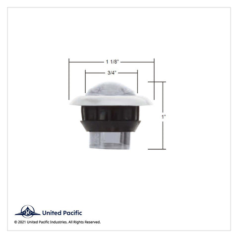 3 LED Dual Function 3/4" Mini Light With Bezel (Clearance/Marker) - Red LED/Clear Lens