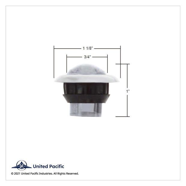 3 LED Dual Function 3/4" Mini Light With Bezel (Clearance/Marker) - Red LED/Clear Lens