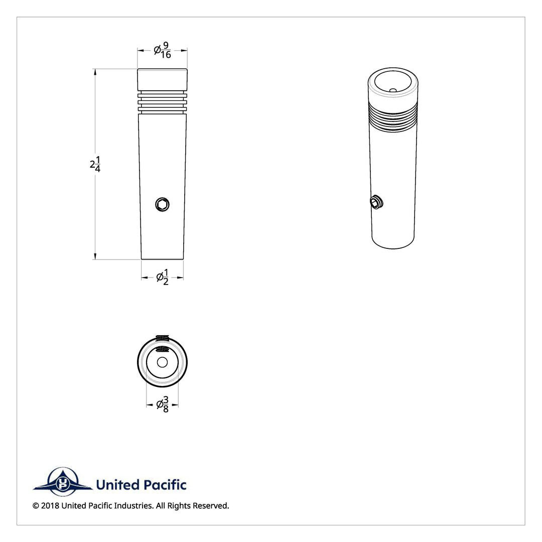 2-1/4" Long Aluminum Toggle Switch Extension With Crystal For Kenworth - Red Crystal