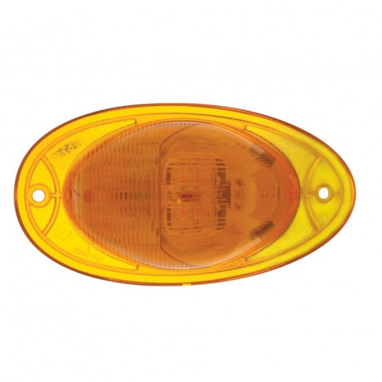 7 LED Turn Signal Light For 2008-2017 Freightliner Cascadia - Dome Lens, Amber LED/Amber Lens