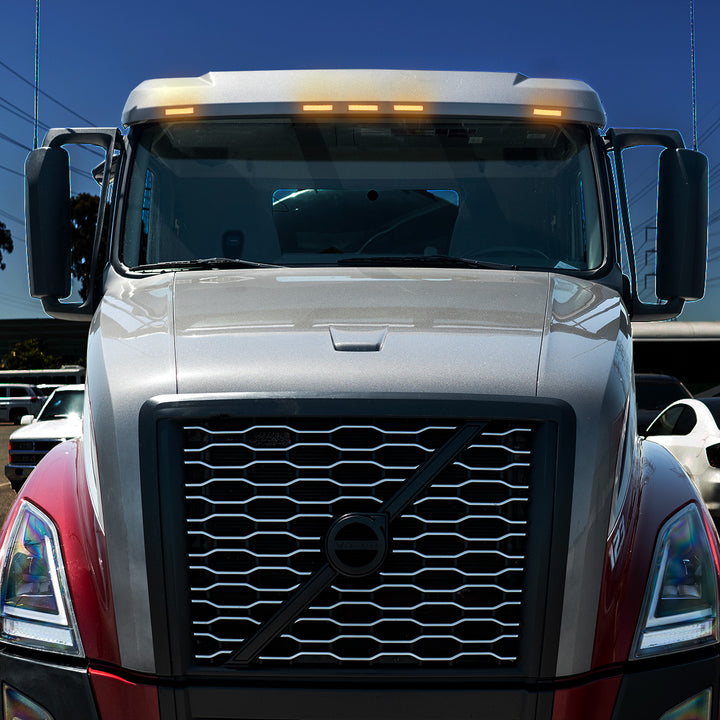 6 Amber LED Exterior Visor Light For 1996-2024 Volvo VNL - Clear Lens