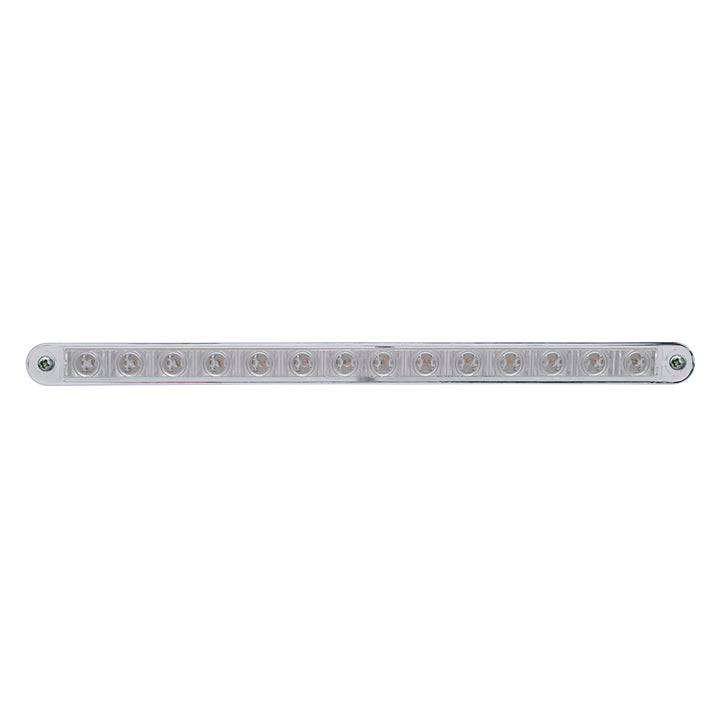 14 LED 12" Auxiliary strip Light With Bezel - Red LED/Chrome Lens