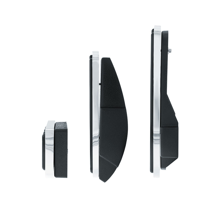 Chrome Pedal Set With Black Insert For Kenworth W900L (1990-2005), T800 (1986-2005), &amp; T600 (1986-1993)