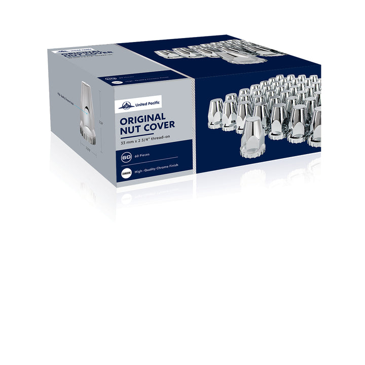 33mm x 2-3/4" Chrome Plastic Original Nut Covers - Thread-On (Box of 60)