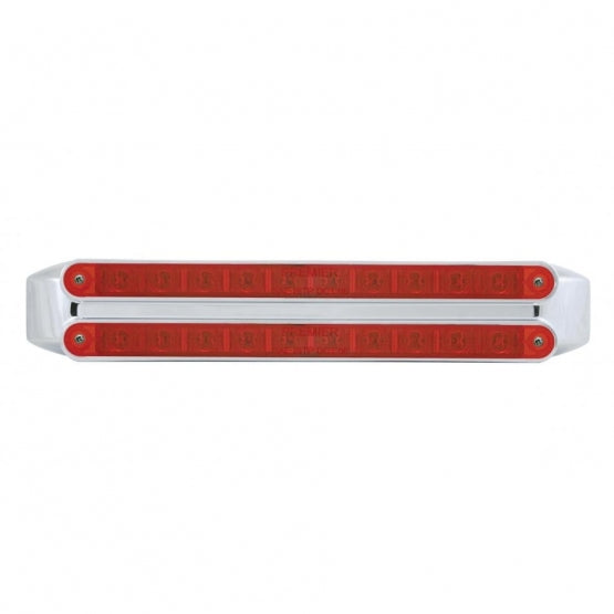 Dual 10 LED 9" Light Bars (Stop, Turn &amp; Tail) - Red LED/Red Lens