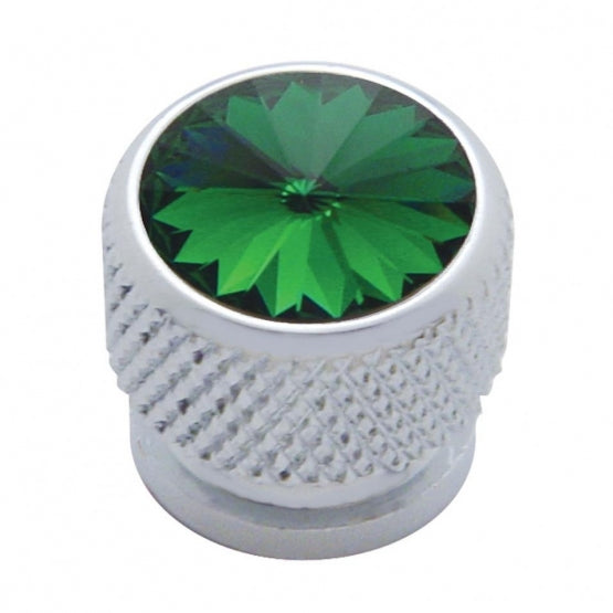 Chrome Bolt Head With Green Crystal (Card of 4)
