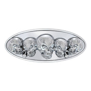 Chrome Die Cast Oval Emblem - 3D Skull