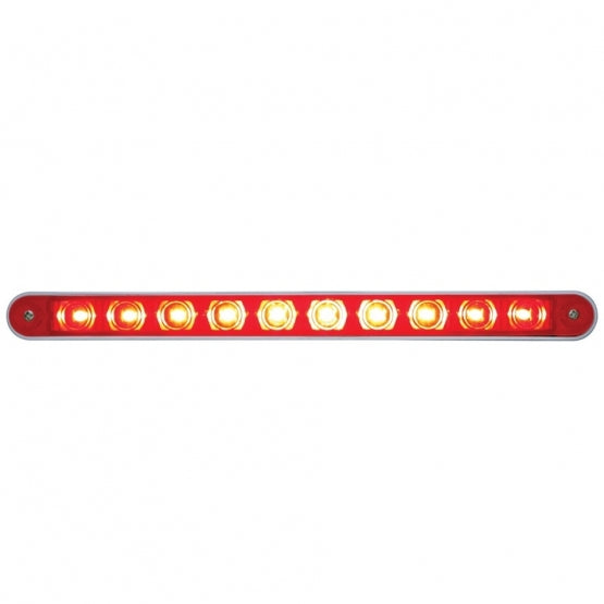 10 LED 9" Light Bar With Bezel (Stop, Turn &amp; Tail) - Red LED/Red Lens