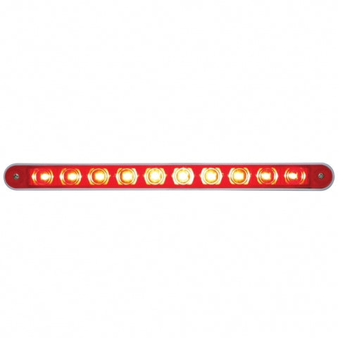 10 LED 9" Light Bar With Bezel (Stop, Turn & Tail) - Red LED/Red Lens