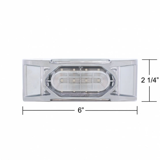 16 LED Reflector Light (Clearance/Marker) With Chrome Bezel - Red LED/Clear Lens