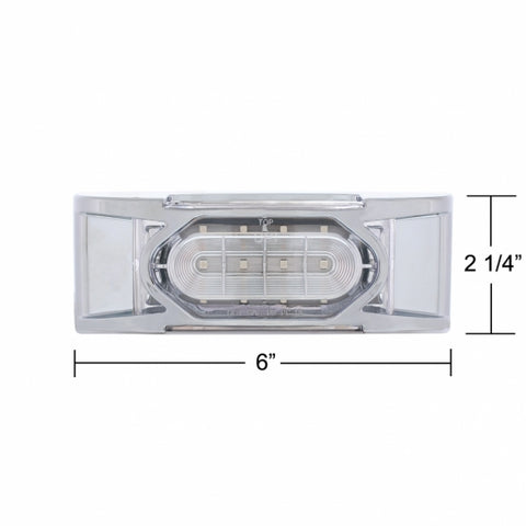 16 LED Reflector Light (Clearance/Marker) With Chrome Bezel - Red LED/Clear Lens