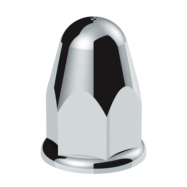 1-1/2" X 2-3/4" Chrome Plastic Slotted Bullet Nut Covers With Flange - Push-On (Color Box of 20)