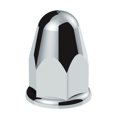 1-1/2" X 2-3/4" Chrome Plastic Slotted Bullet Nut Covers With Flange - Push-On (Color Box of 20)