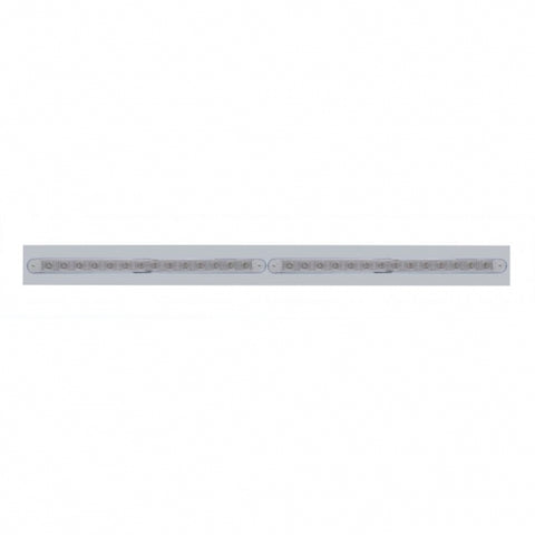 Chrome Top Mud Flap Plate With Two 14 LED 12" Light Bars - Red LED/Clear Lens (Each)