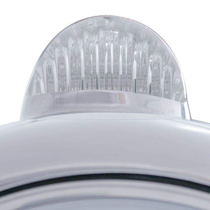Stainless Steel Guide 682-C Headlight H4 With 6 Amber LED &amp; Dual Mode LED Signal-Clear Lens
