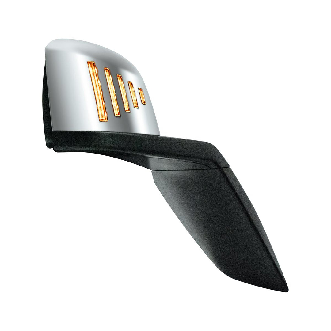 Hood Mirror Assembly W/LED Lights On Mirror Cover &amp; Glass For 2018-2024 Volvo VNL - Passenger