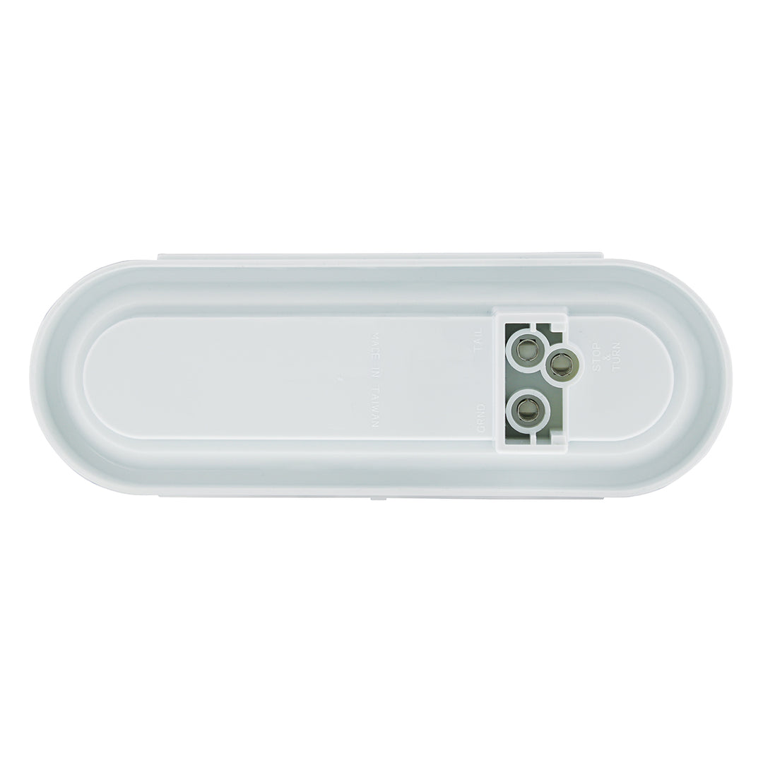 22 LED 6" Oval GloLight With Divider Bar Inner Design (Stop, Turn &amp; Tail) - Red LED/Red Insert (Card)