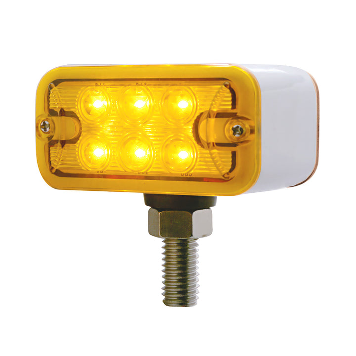 12 LED Dual Function Double Face Light - T-Mount - Amber &amp; Red LED/Amber &amp; Red Lens