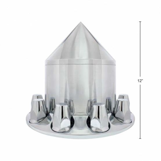 Spike Rear Axle Cover  With 33mm Flat Top Thread-On Nut Covers - Chrome