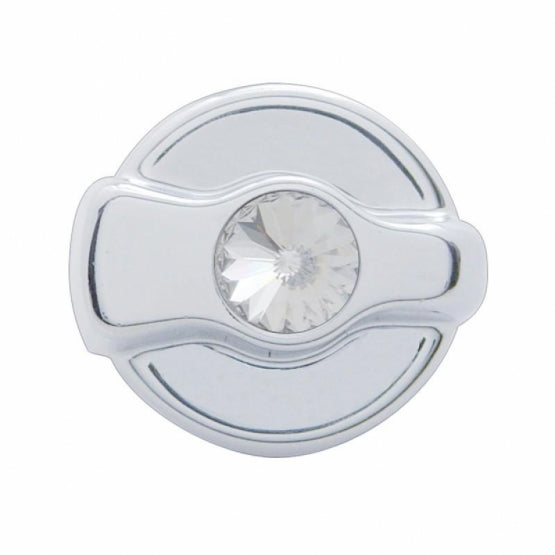 Chrome Plastic A/C Control Knob For 2005 &amp; Older Peterbilt- Clear Crystal