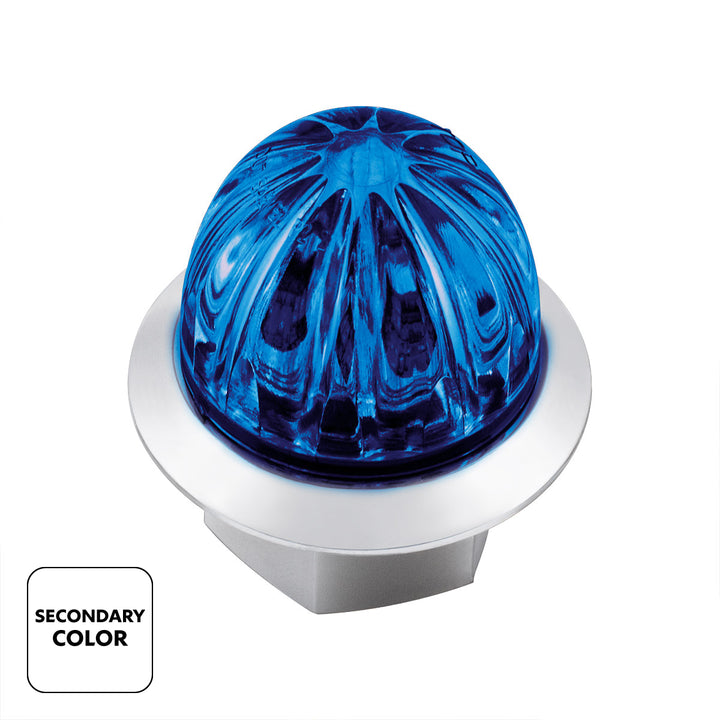 4 LED 3/4" Mini Watermelon Double Fury Light With Clear Lens (Clearance/Marker) - Red &amp; Blue LED
