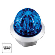 4 LED 3/4" Mini Watermelon Double Fury Light With Clear Lens (Clearance/Marker) - Red & Blue LED