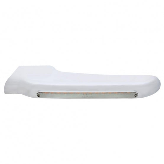 14 Amber LED Front Fender Cover For Peterbilt 388 (2008-2015) & 389 (2008-2023)-Chrome Lens - Driver