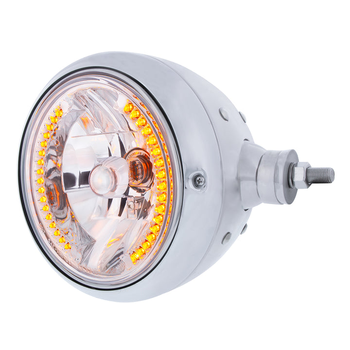SS Guide 682-C Style Headlight Assembly W/Crystal Lens &amp; 34 LEDs Position Light - R/H (Horizontal Mount)