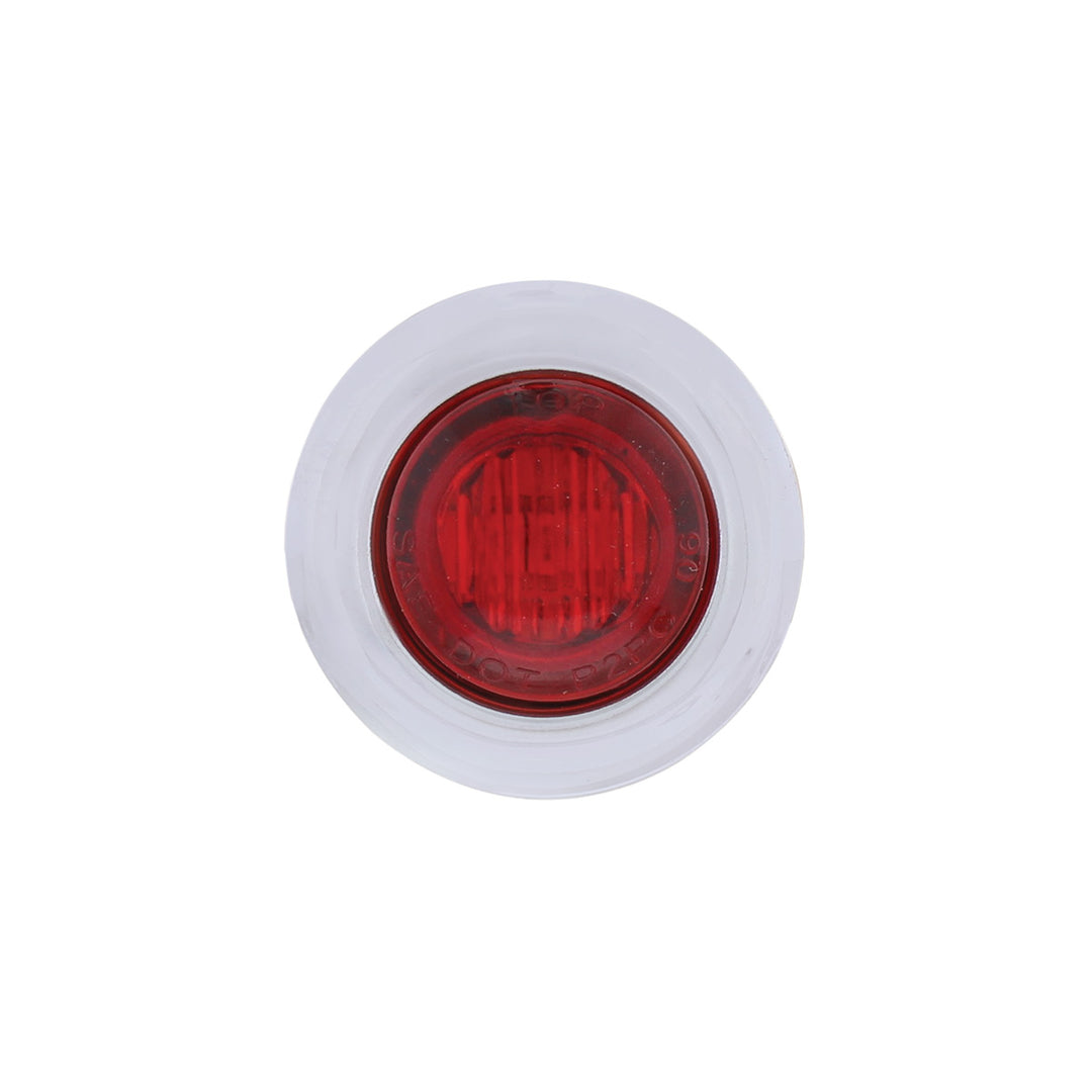 3 LED Dual Function 3/4" Mini Auxiliary/Utility Light With Bezel &amp; Washer - Red LED/Red Lens