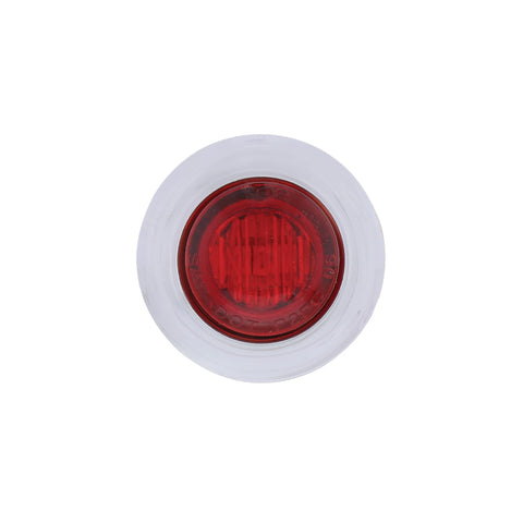3 LED Dual Function 3/4" Mini Auxiliary/Utility Light With Bezel & Washer - Red LED/Red Lens