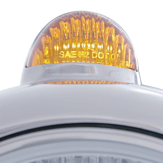 Chrome Guide 682-C Headlight 6014 & Dual Mode LED Signal - Amber Lens