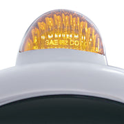 Stainless Steel Guide 682-C Headlight H4 With White LED & Dual Mode LED Signal - Amber Lens