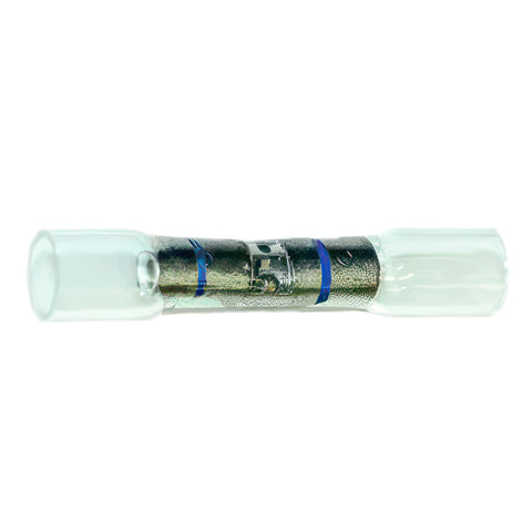 22-18 AWG CS Window Heat Shrink Butt Connector - Clear w/ Red Stripe (10-Pack)