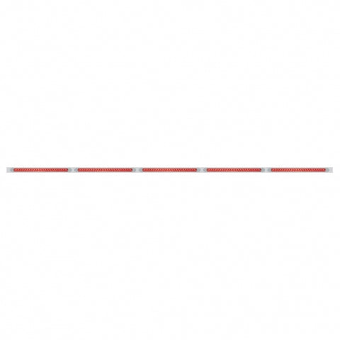 94" Stainless Light Bracket With 5X 23 SMD LED 17-1/4" Light Bars & Bezels - Red LED/Red Lens