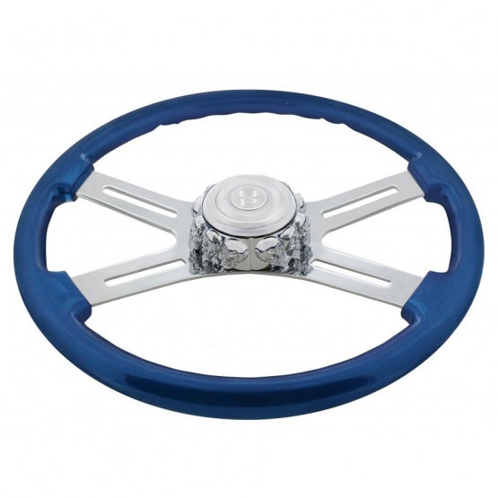 Chrome Die-Cast Skull Horn Button Bezel