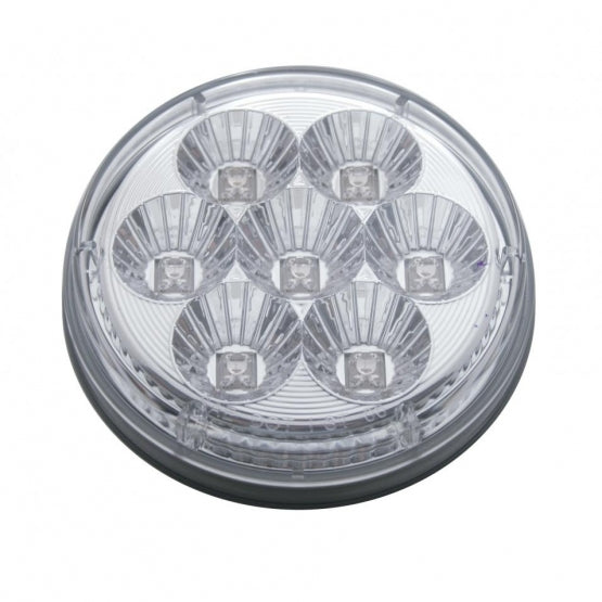 7 LED 4" Round Reflector Light (Stop, Turn &amp; Tail) - Red LED/Clear Lens