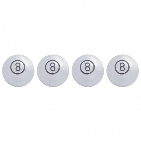 Chrome Large "8" Ball Valve Caps (4-Pack)