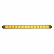 14 LED 12" Turn Signal Light Bar With Bezel - Amber LED/Amber Lens