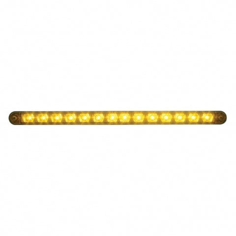 14 LED 12" Turn Signal Light Bar With Bezel - Amber LED/Amber Lens
